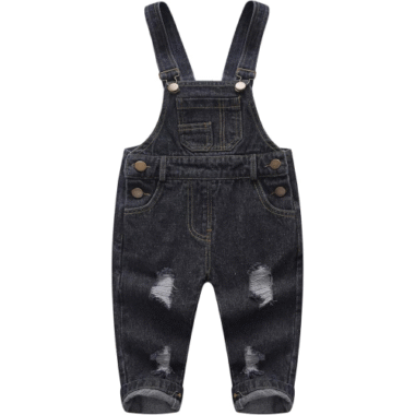 KIDSCOOL SPACE Baby Boy Girl Jean Overalls,Toddler Ripped Denim Cute Workwear
